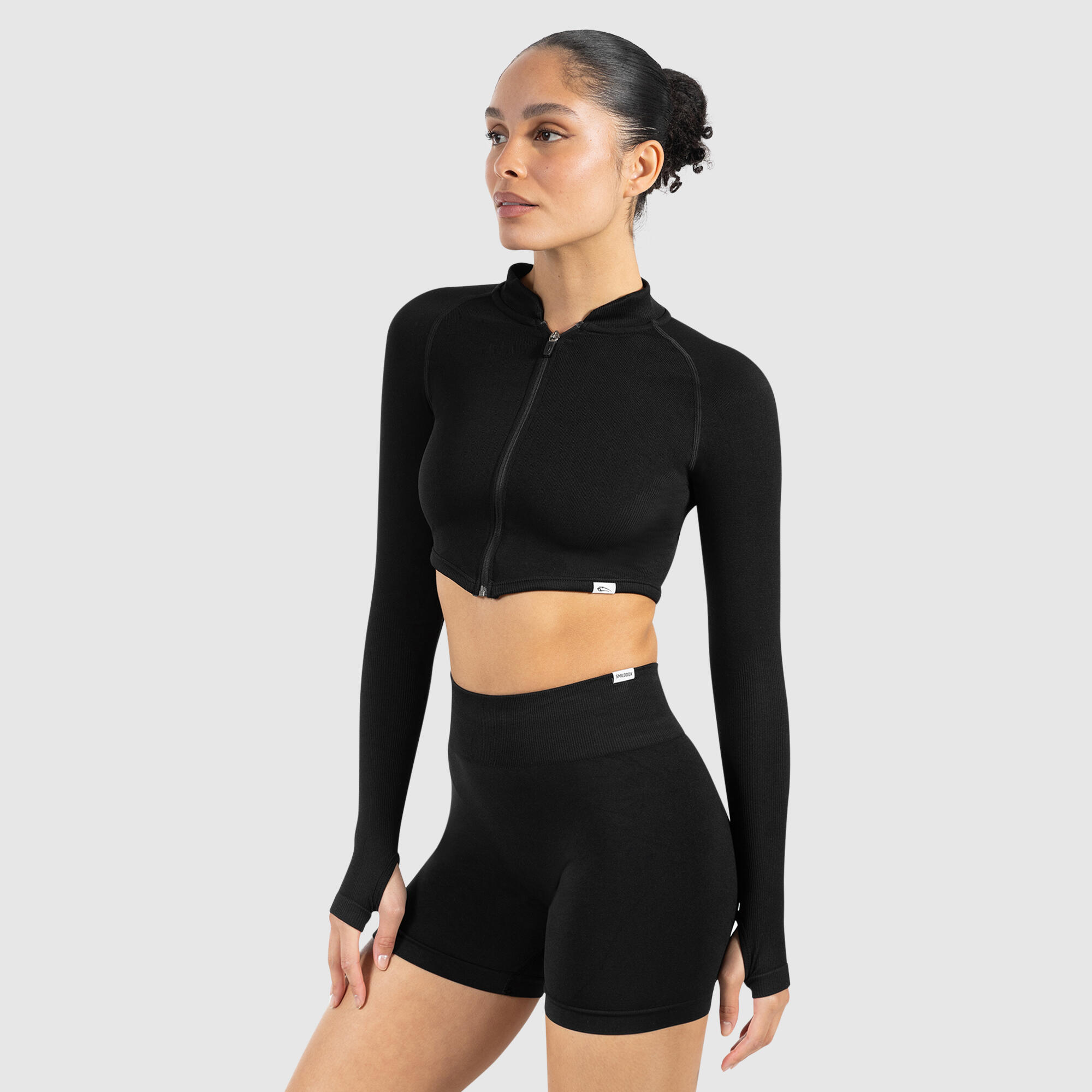Damen Crop Jacke Harly Schwarz 2/5