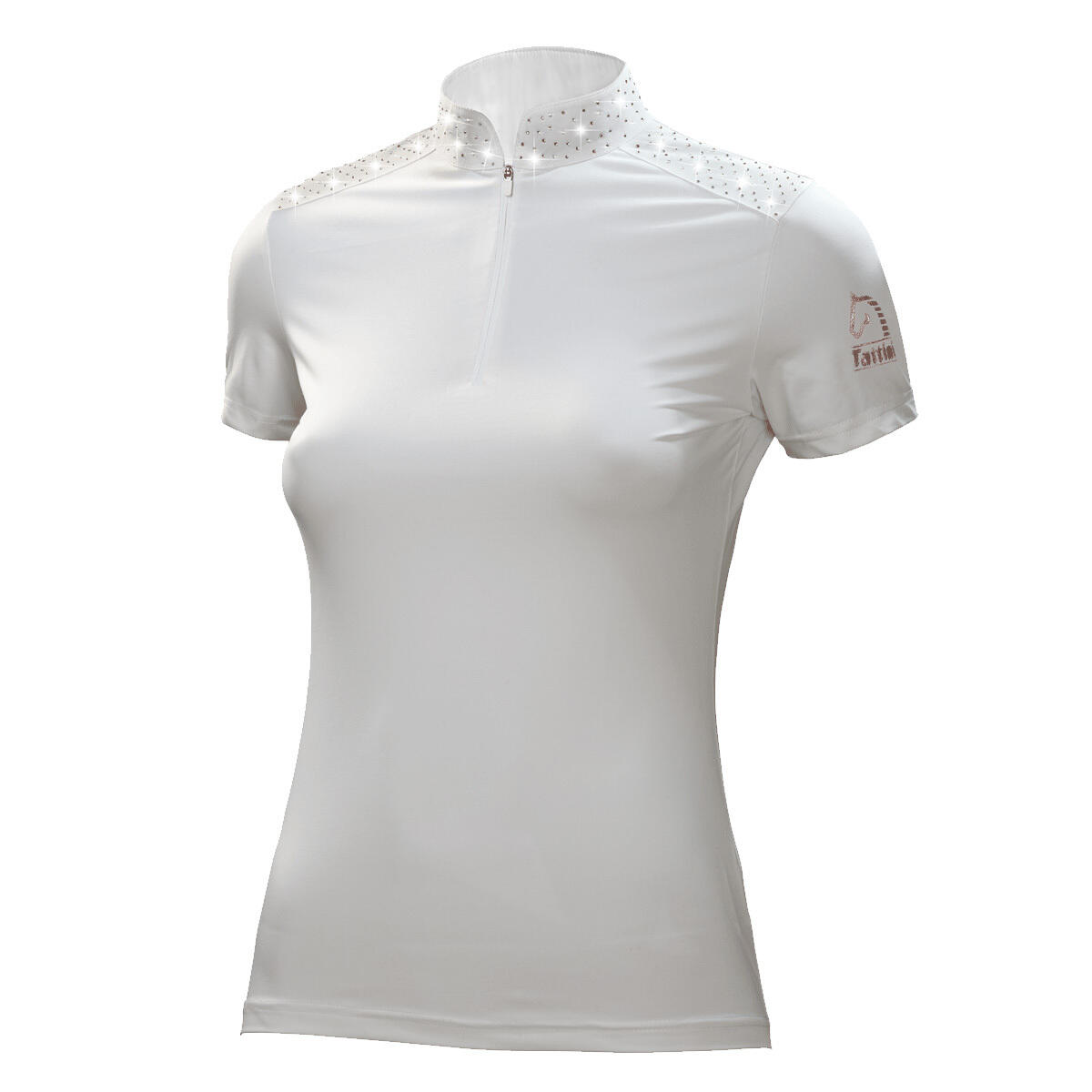 TATTINI Paardrijpoloshirt met gemixte strass voor dames Tattini