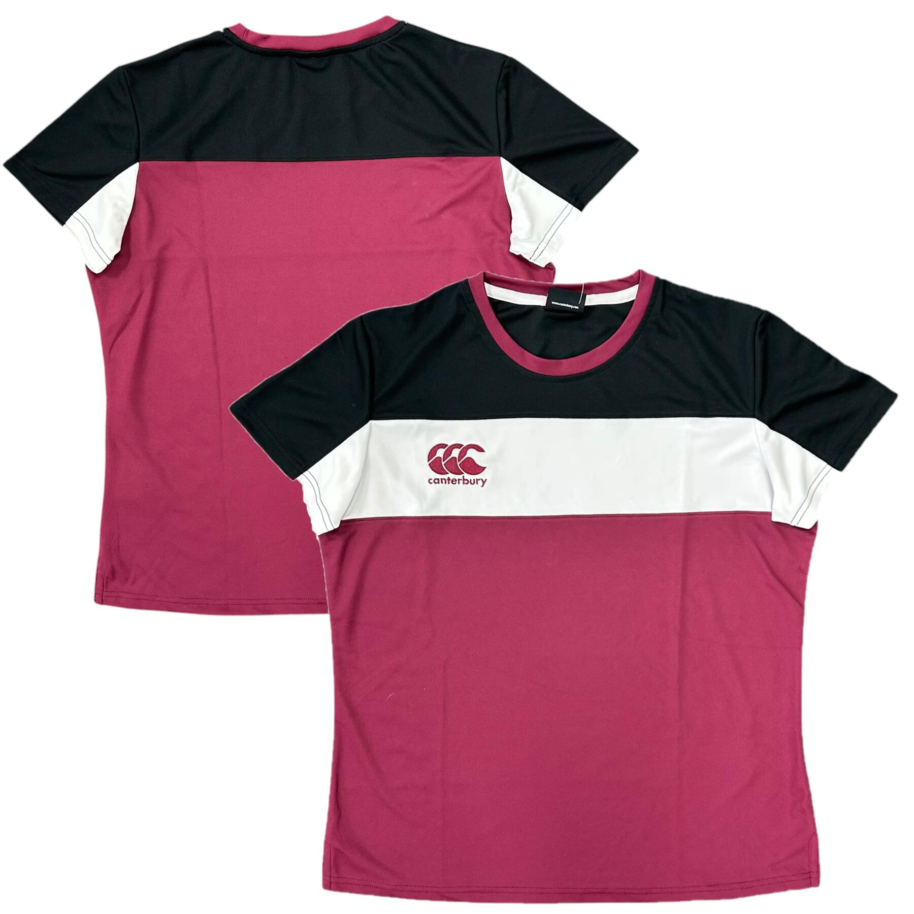 CANTERBURY Canterbury Rugby Women's T-Shirt Maroon Stripe SS T-Shirt