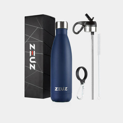 Zeuz premium rvs thermosfles & drinkfles - bpa vrij – 500 ml - donkerblauw