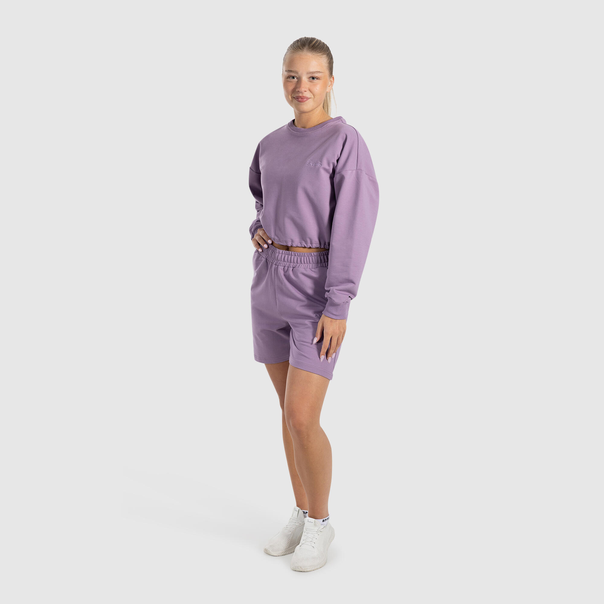Damen Crop Sweatshirt Triana Lila 3/5