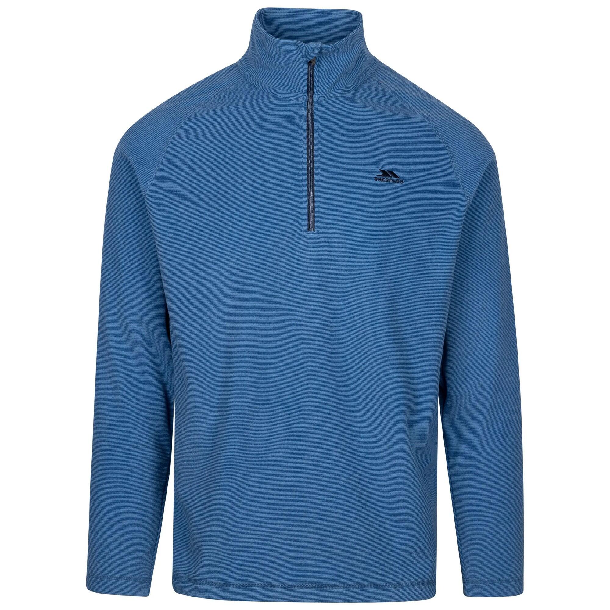 TRESPASS Mens Keynote Anti Pilling 1/4 Zip Fleece Top (Harbour Blue)