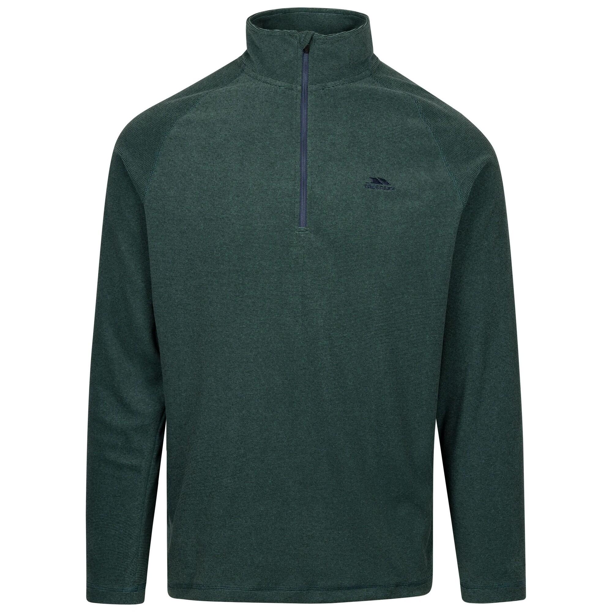 TRESPASS Mens Keynote Anti Pilling 1/4 Zip Fleece Top (Pine)