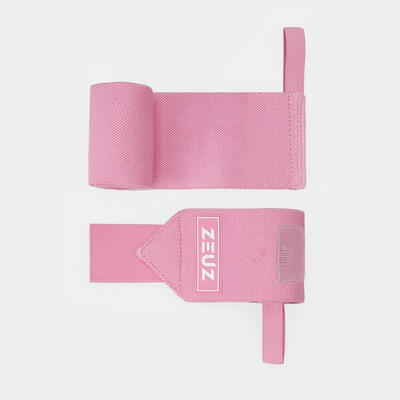 Zeuz 2 stuks wrist wraps voor fitness & crossfit – polsband – polsbrace – roze