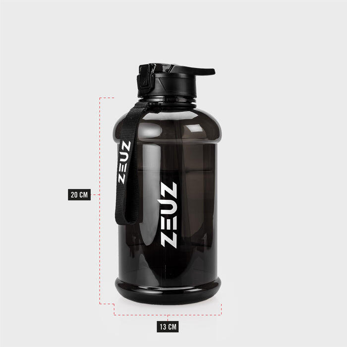 Gourde ZEUZ grande capacité 2,2 litres avec poignée – 2200 ml – Sans BPA – Noire 4/7