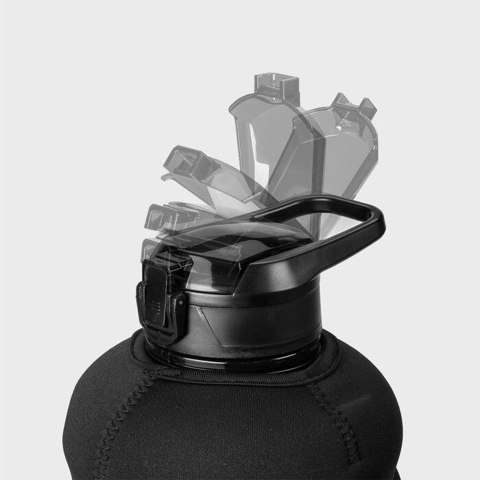 Gourde ZEUZ grande capacité 2,2 litres avec poignée – 2200 ml – Sans BPA – Noire 5/7