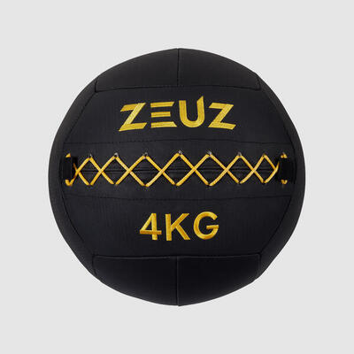 ZEUZ Premium Wall Ball 4kg – PU Schaumfüllung & Vinyl – 35 CM Durchmesser – Gelb