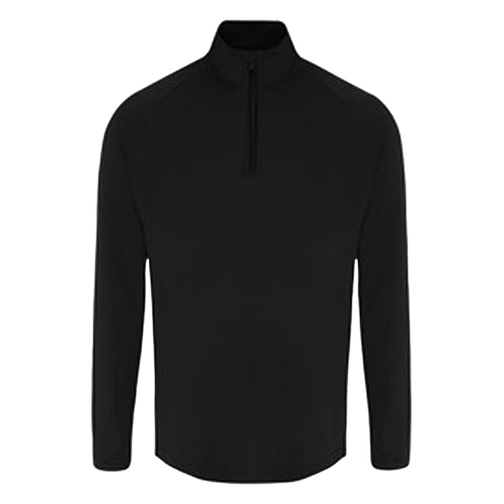 TRIDRI Mens Long Sleeve Performance Quarter Zip Top (Black)