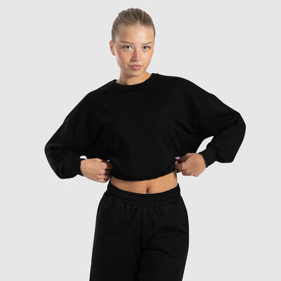 Damen Crop Sweatshirt Triana Schwarz