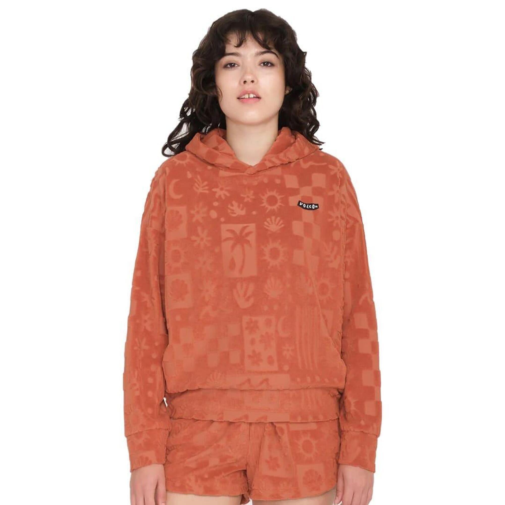 Volcom - Sunny Wild Terry Sweat À Capuche Femme - Sweat-shirt - Gris|orange - 36 Xs - Decathlon