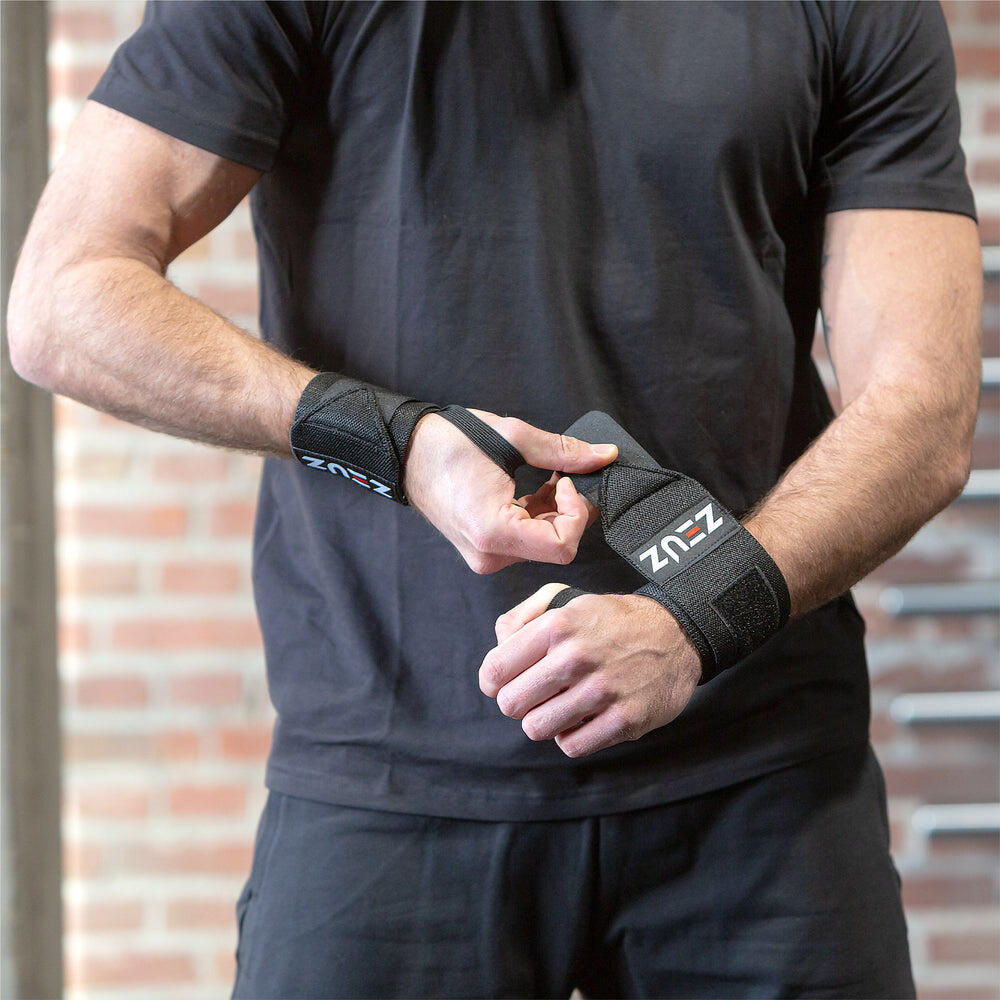 ZEUZ Set di 2 fasce da polso per fitness e Functional Fitness – Nero 4/7