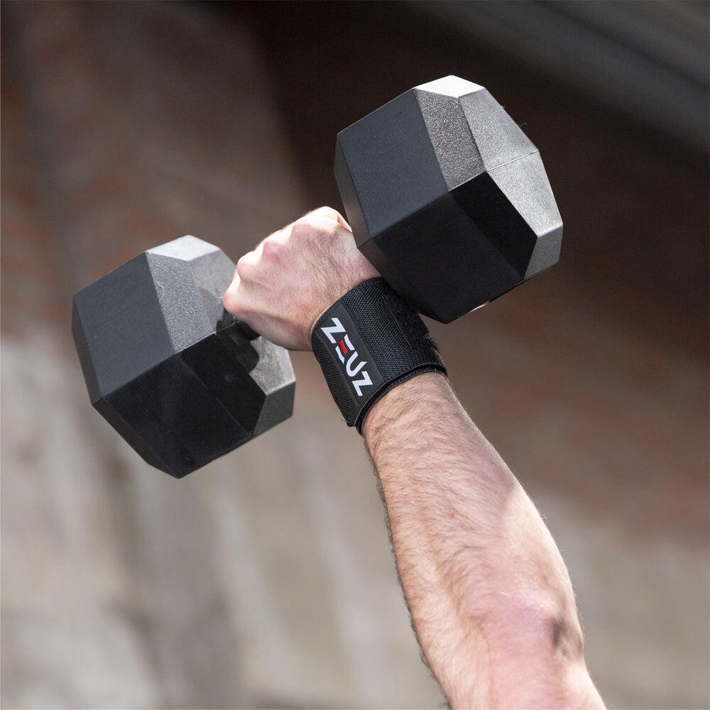 ZEUZ Set di 2 fasce da polso per fitness e Functional Fitness – Nero 5/7