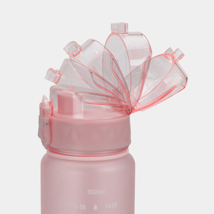 ZEUZ Motivatie Waterfles 1 Liter met Tijdmarkeringen – BPA Vrij – 1000 ML – Roze 5/7