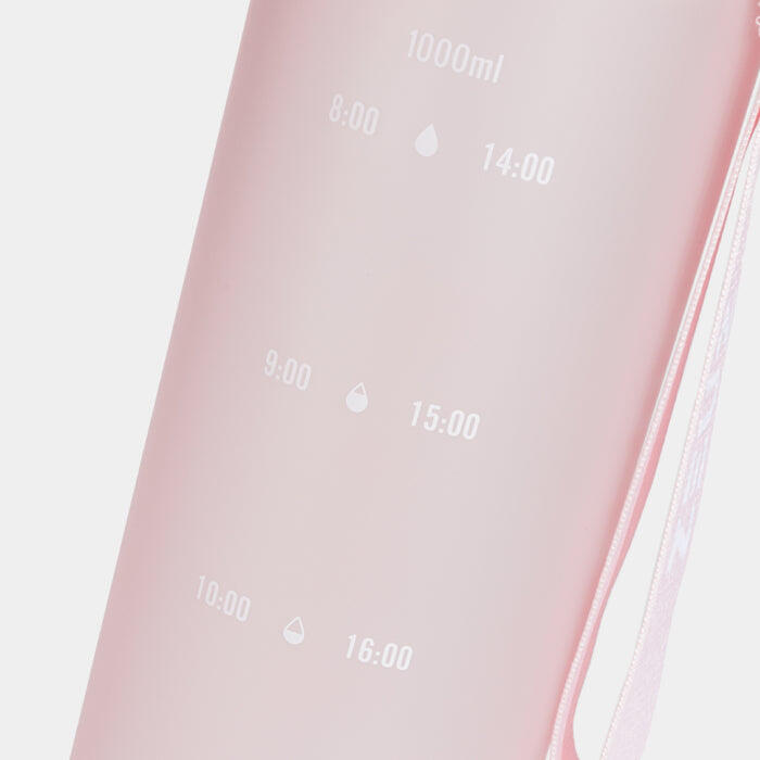 ZEUZ Motivatie Waterfles 1 Liter met Tijdmarkeringen – BPA Vrij – 1000 ML – Roze 7/7