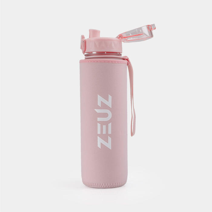 ZEUZ Motivatie Waterfles 1 Liter met Tijdmarkeringen – BPA Vrij – 1000 ML – Roze 2/7