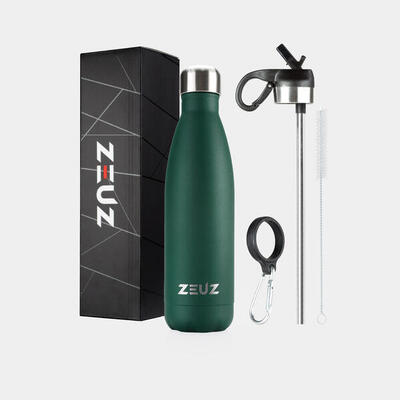 Zeuz premium rvs thermosfles & drinkfles - bpa vrij – 500 ml - mat groen
