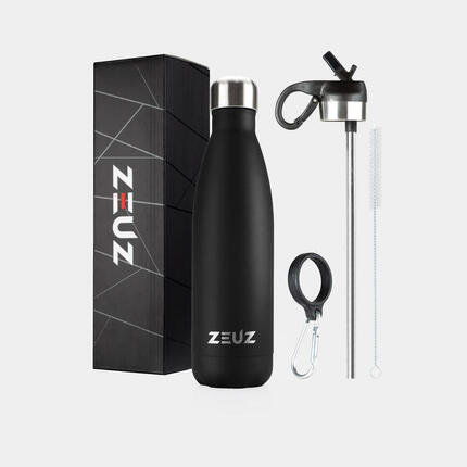 ZEUZ Premium RVS Thermosfles & Drinkfles – BPA Vrij – 500 ml – Donkerblauw
