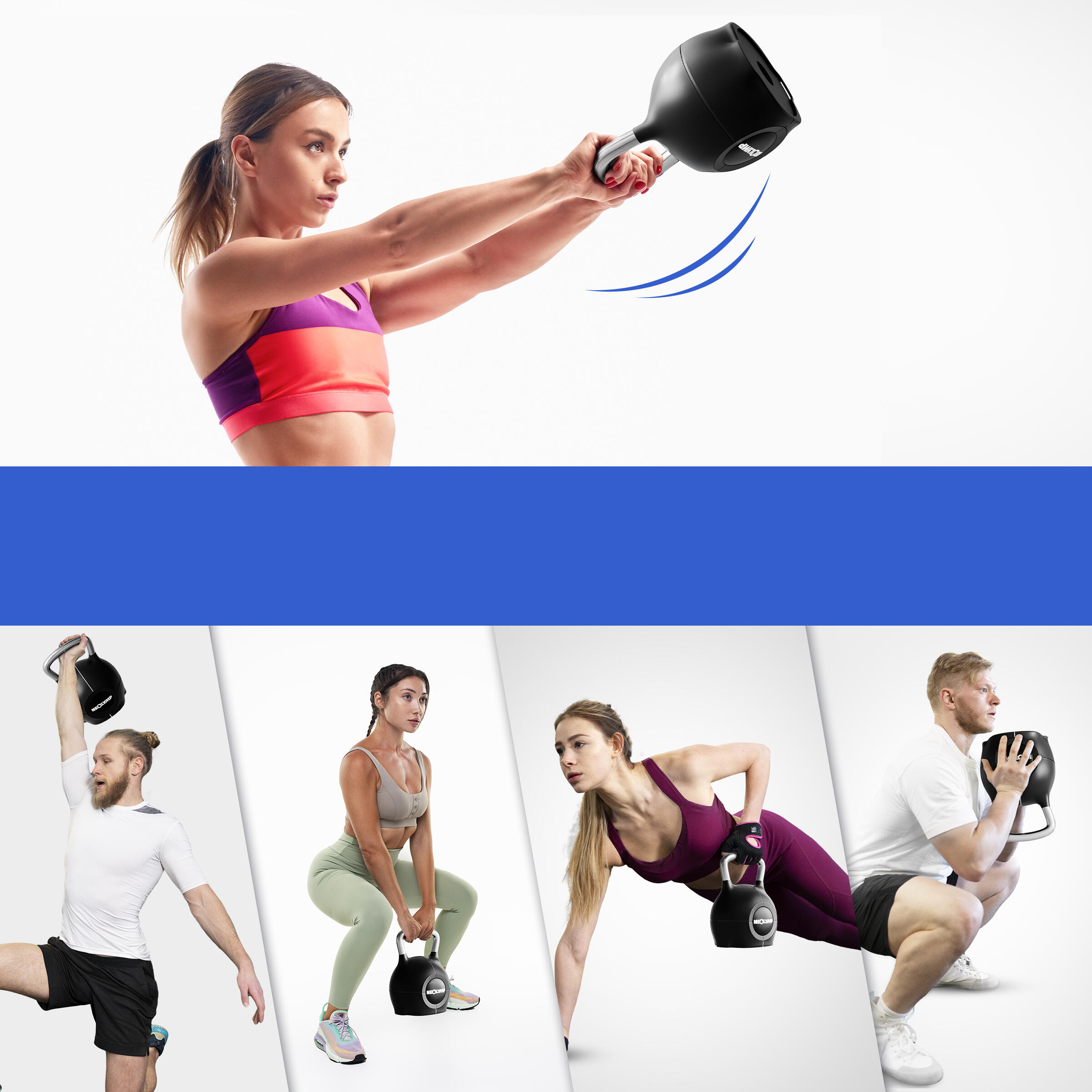 Set Kettlebell 7 in 1 NEOLYMP 1,5–10 kg – Maniglia inox corpo 5/6