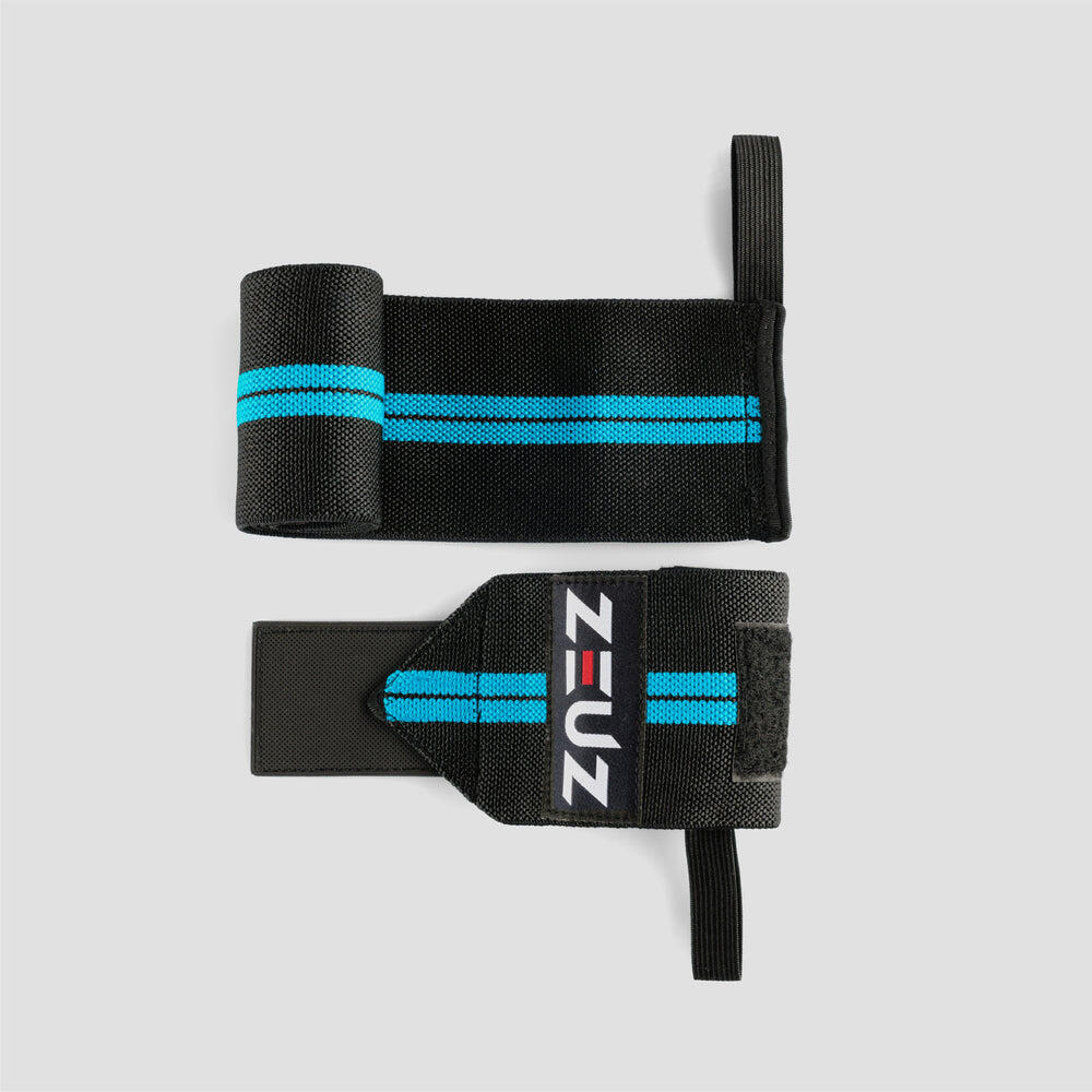 ZEUZ 2 Stuks Polsband voor Functional Fitness – Wrist wraps – Blauw & Zwart 2/7