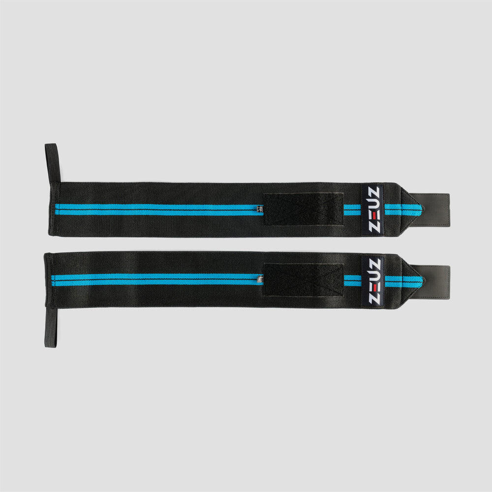 ZEUZ 2 Stuks Polsband voor Functional Fitness – Wrist wraps – Blauw & Zwart 3/7