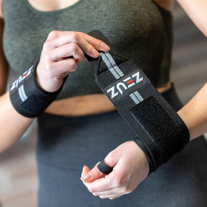 Conjunto de 2 faixas de pulso ZEUZ para fitness e Functional Fitness – Faixas de 4/7