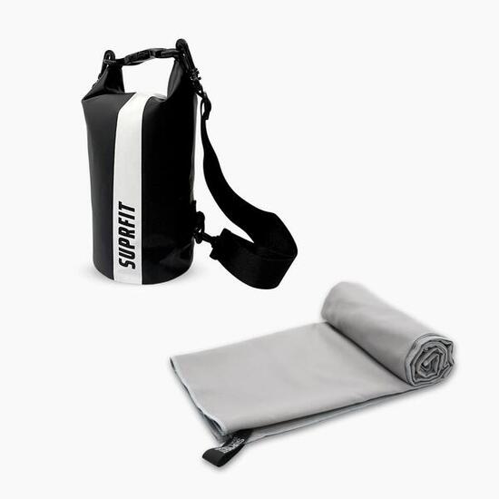 Suprfit Dry Set con asciugamano in microfibra e sacca stagna (drybag)