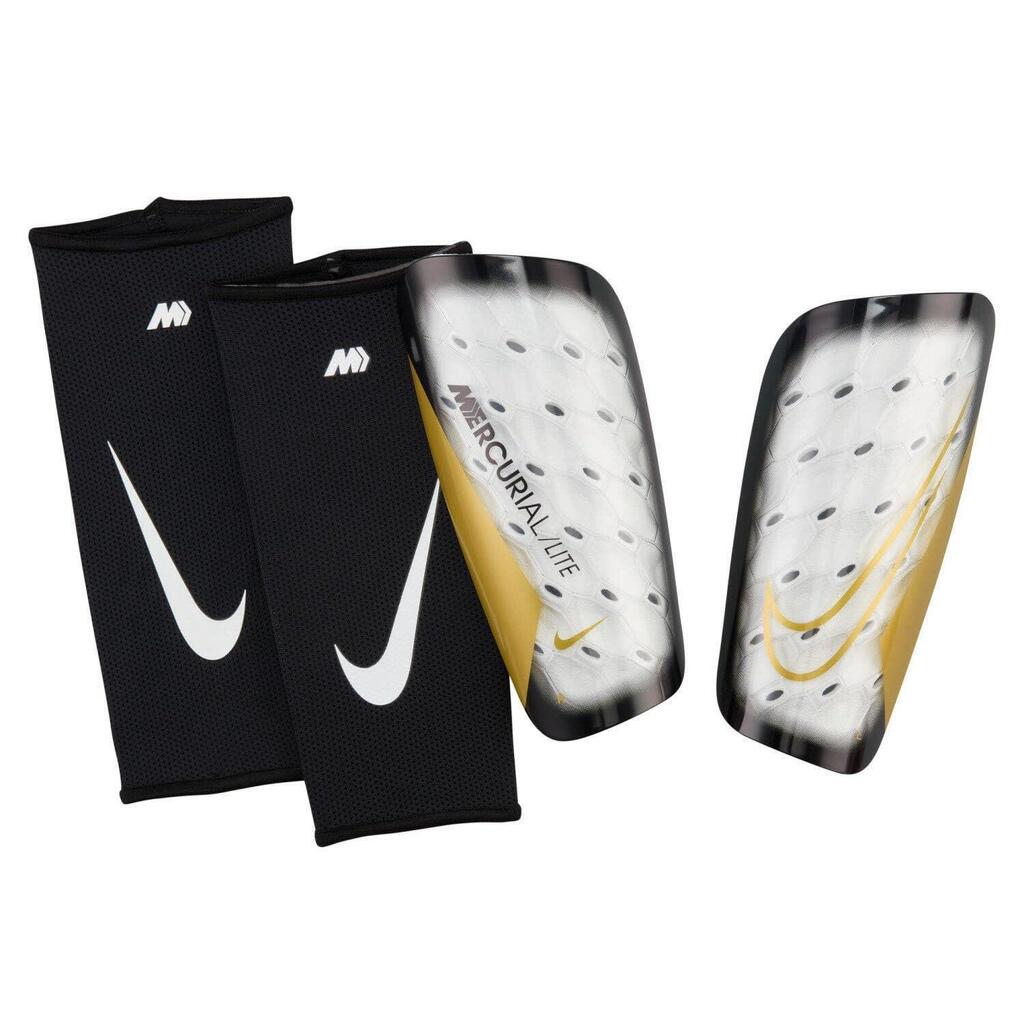 Nike MERC Lite Unisex Shinguards - White/Black/Metallic Gold XL