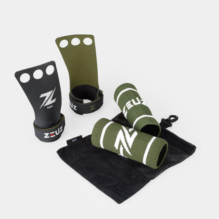 ZEUZ Grips voor Functional Fitness, Turnen & Gymnastics – Zwart – Maat M 4/7