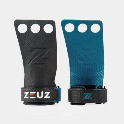 Zeuz thunder grips voor fitness. crossfit & gymnastics - zwart & blauw – maat s