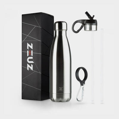 Zeuz premium rvs thermosfles & drinkfles - bpa vrij – 500 ml - zilver