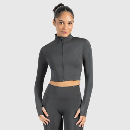 Damen Crop Jacke Nilai Schwarz