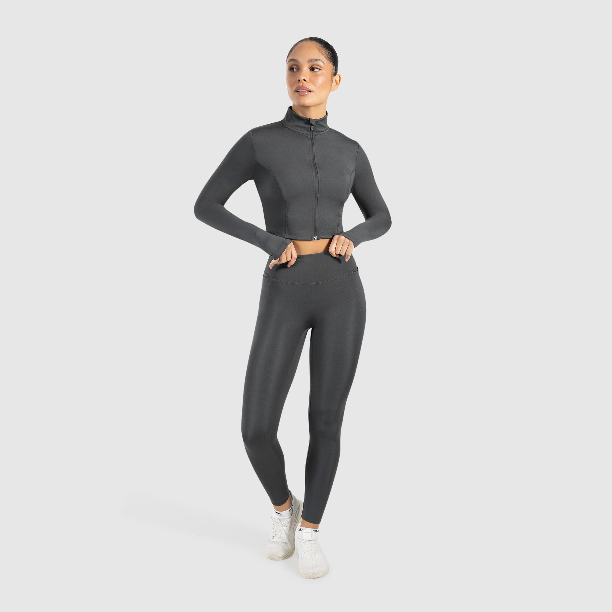 Damen Crop Jacke Nilai Anthrazit 3/5