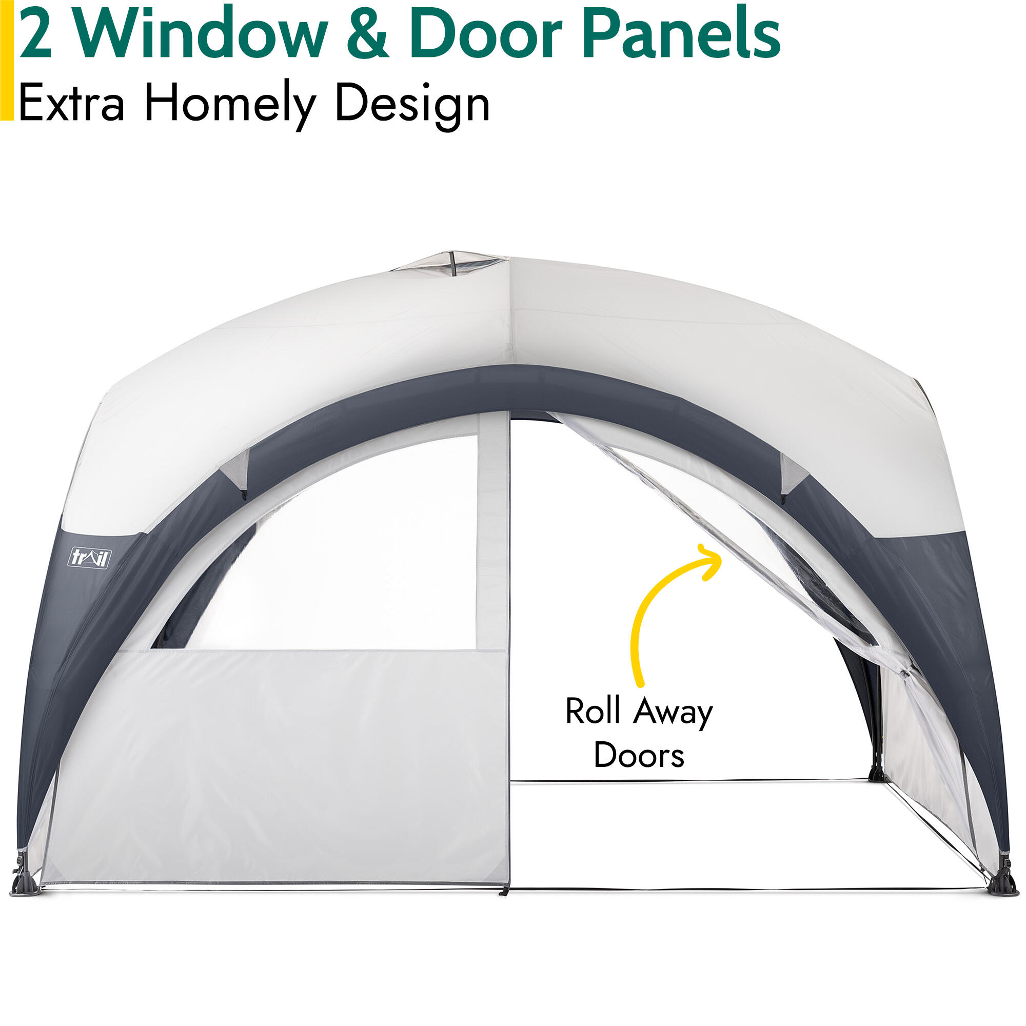 Metal Frame Gazebo Dome Garden Camping Shelter UV Waterproof L: 3.5m / XL: 4.5m 3/7