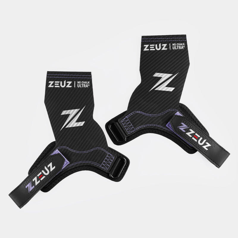 ZEUZ Ultra No Chalk Plus Grips voor Functional Fitness – Lila & Zwart – Maat M 2/7