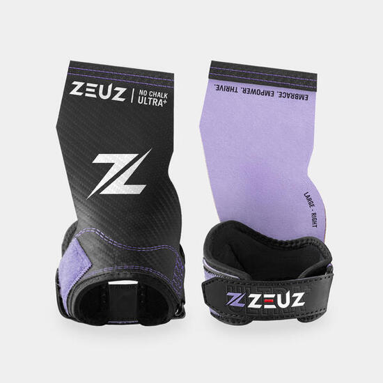 ZEUZ Ultra No Chalk Plus Grips voor Functional Fitness – Lila & Zwart – Maat XL