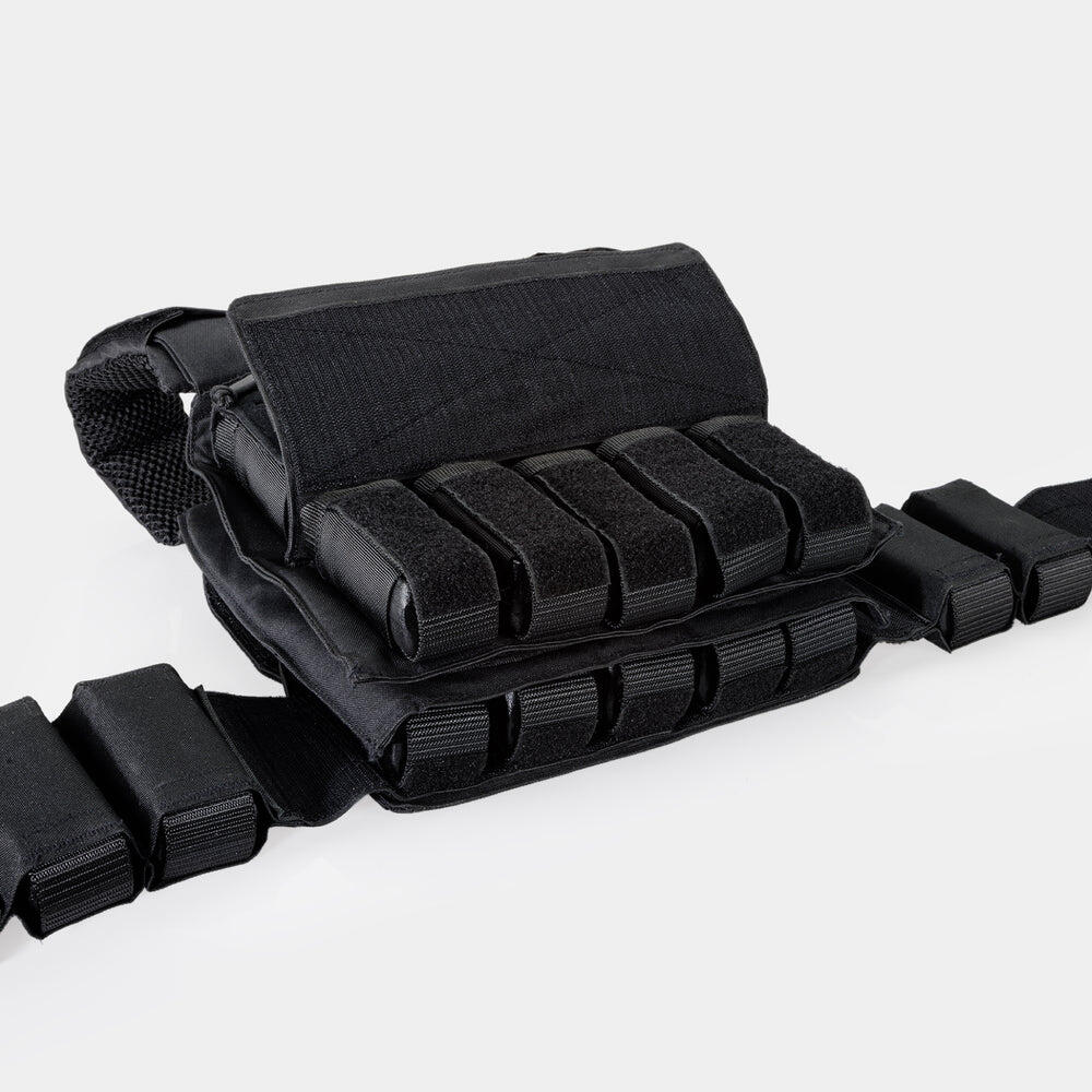 Gilet zavorrato ZEUZ per calisthenics, 25,5 kg – Gilet zavorrato tattico – Nero 3/7