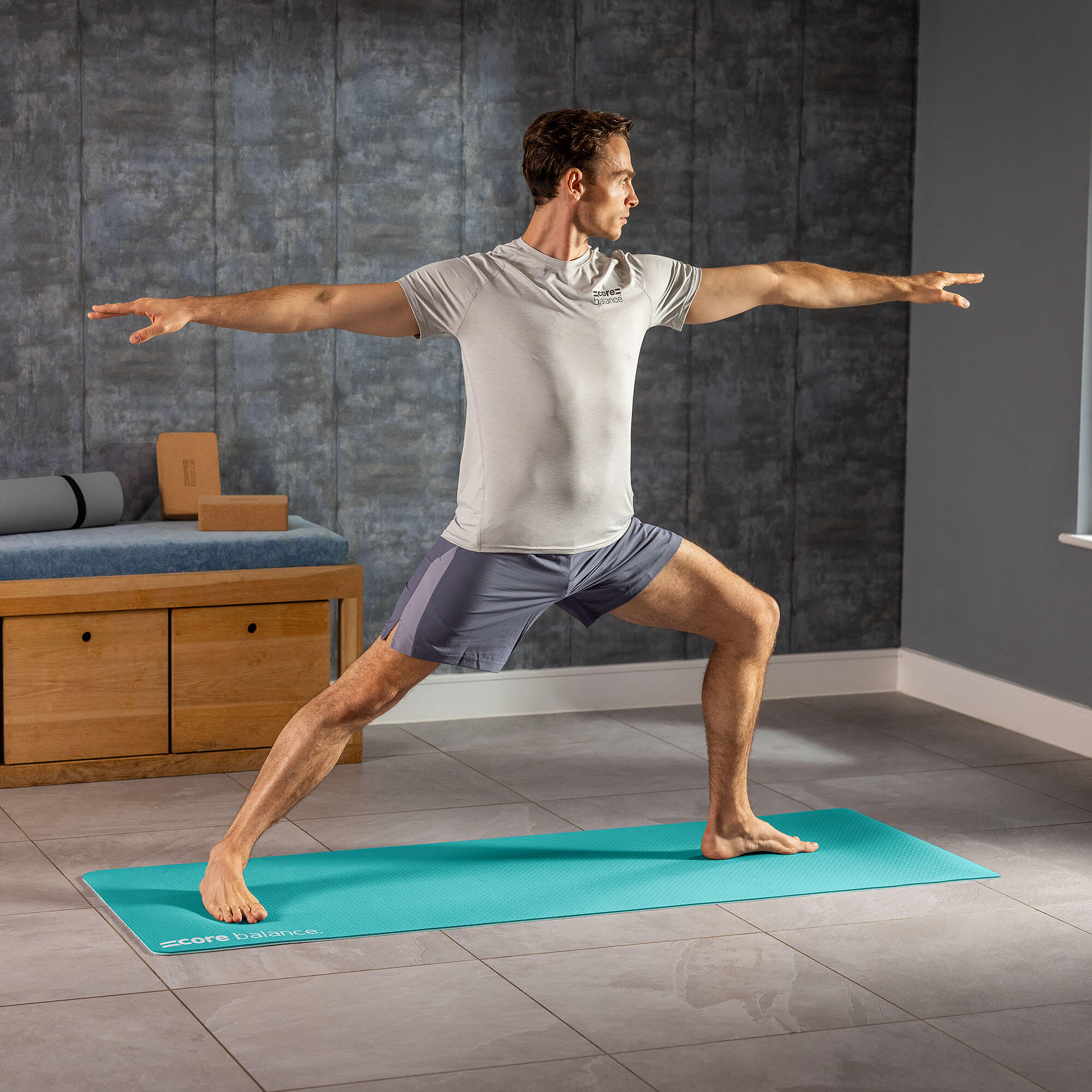 Yoga Exercise Mat 6mm TPE Foam With Carry Strap Core Balance Fitness 2/6