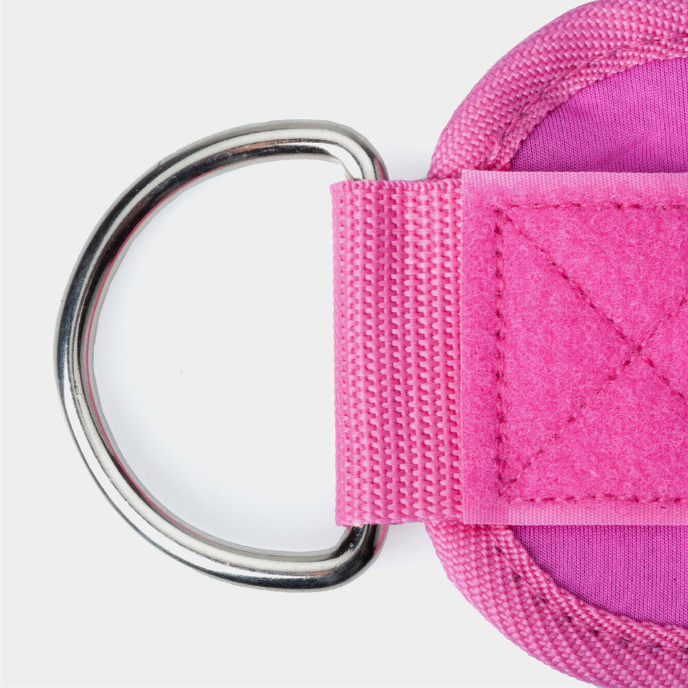 Sangle De Cheville D-Ring Réglable – Rose, Pour Musculation, Taekwondo Et Fitness (environ 45 X 9 Cm, Rembourrage 1 Cm)