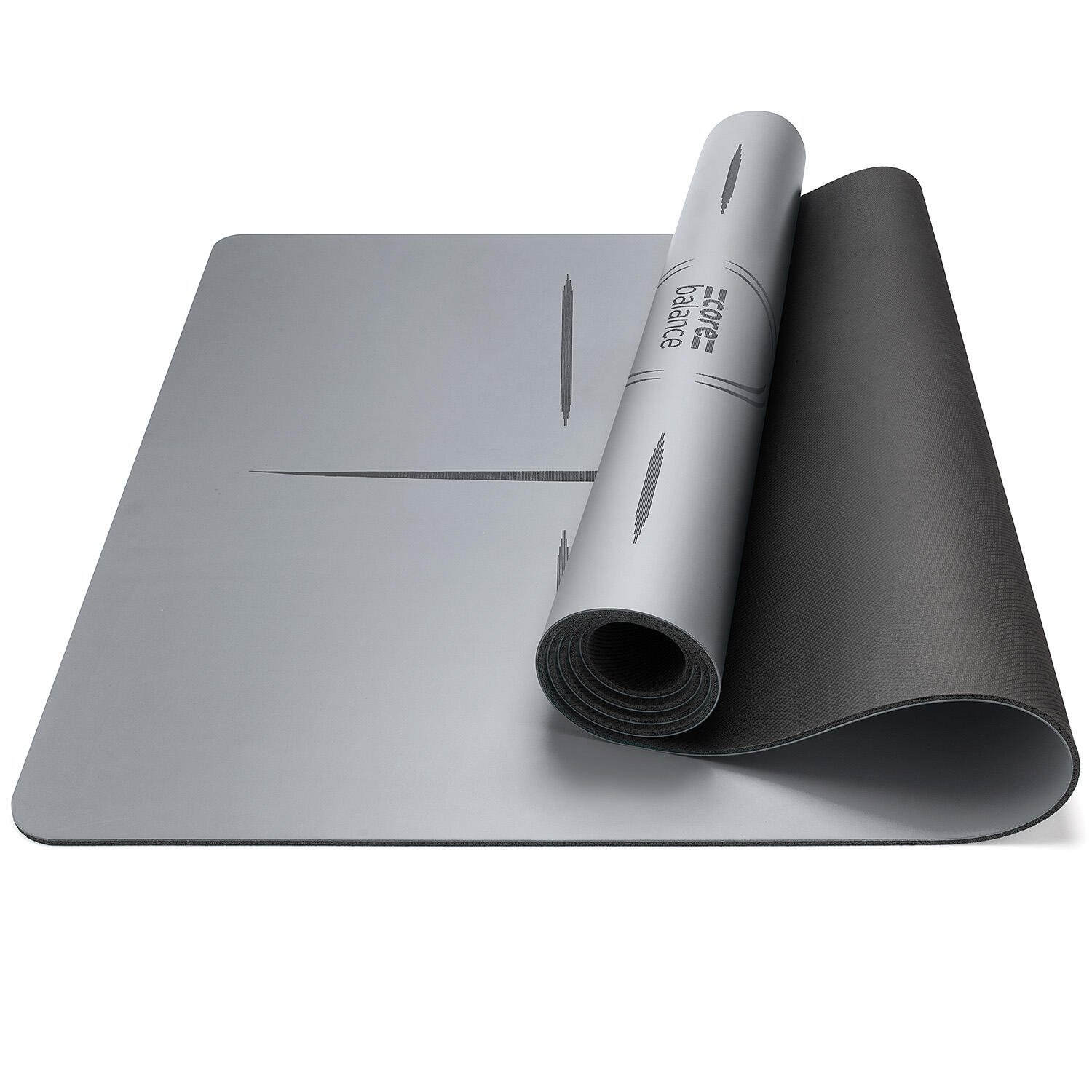 CORE BALANCE Rubber Yoga Mat With Body Alignment Lines Non Slip Extra Wide Core Balance