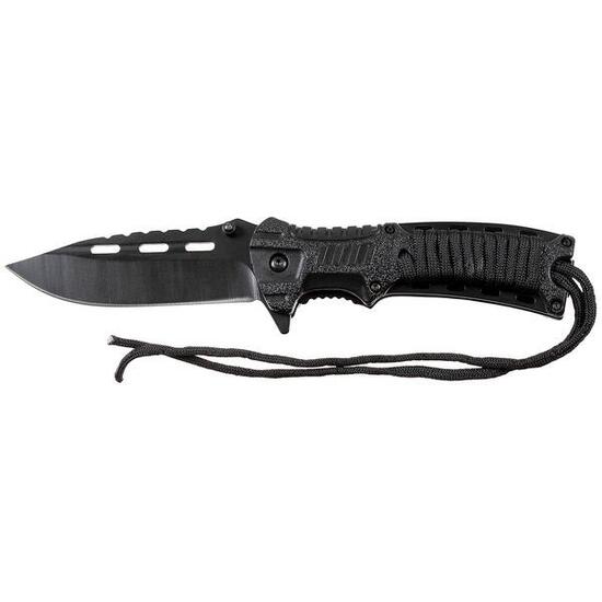 Fox Outdoor - Couteau de poche « Night » avec allume-feu - Lame noire