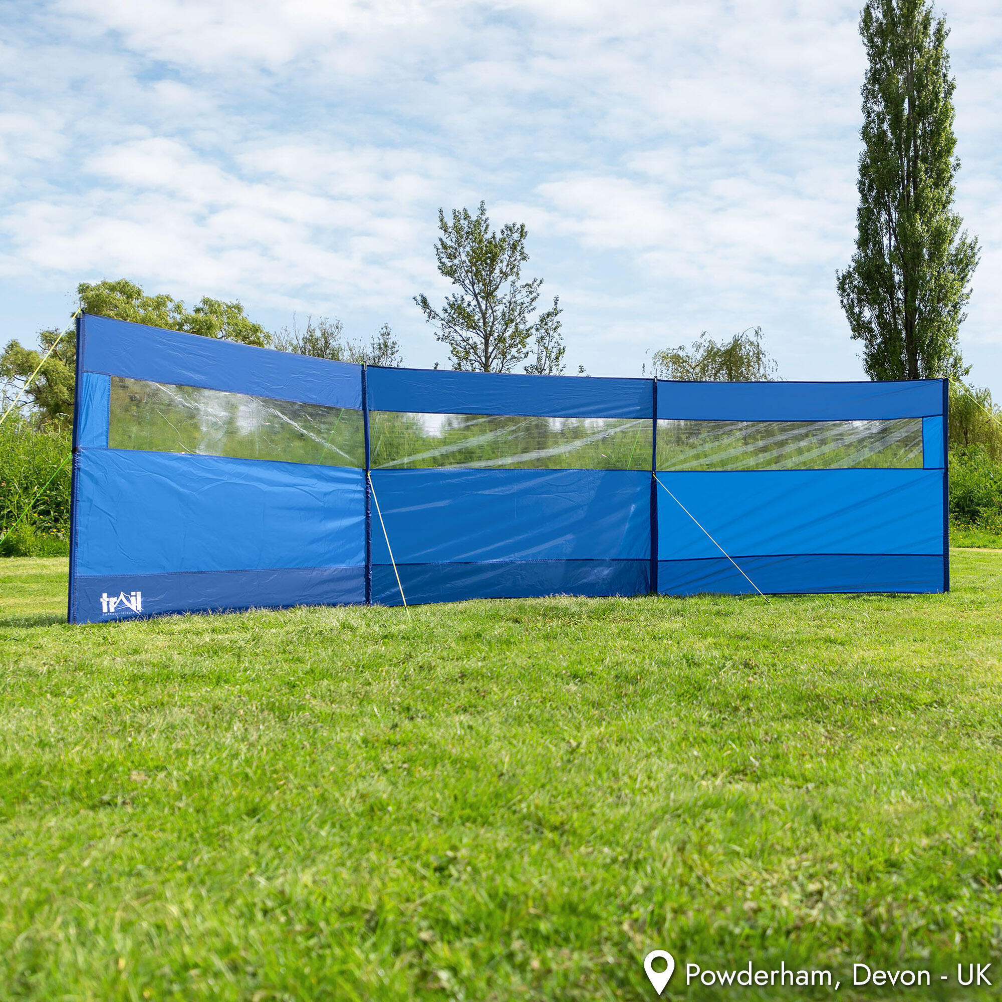 Trail 4 Pole Windbreak Steel Spike Windbreaker with PVC Window 5m x 1.4m 2/7