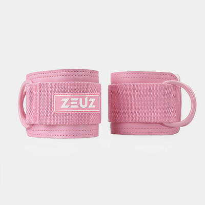 Zeuz 2 stuks enkelband fitness – ankle cuff strap – kabelmachine – roze