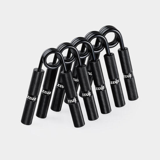 ZEUZ 5-Delige Metalen Fitness Handtrainer Set – Grip Trainer & Handknijper