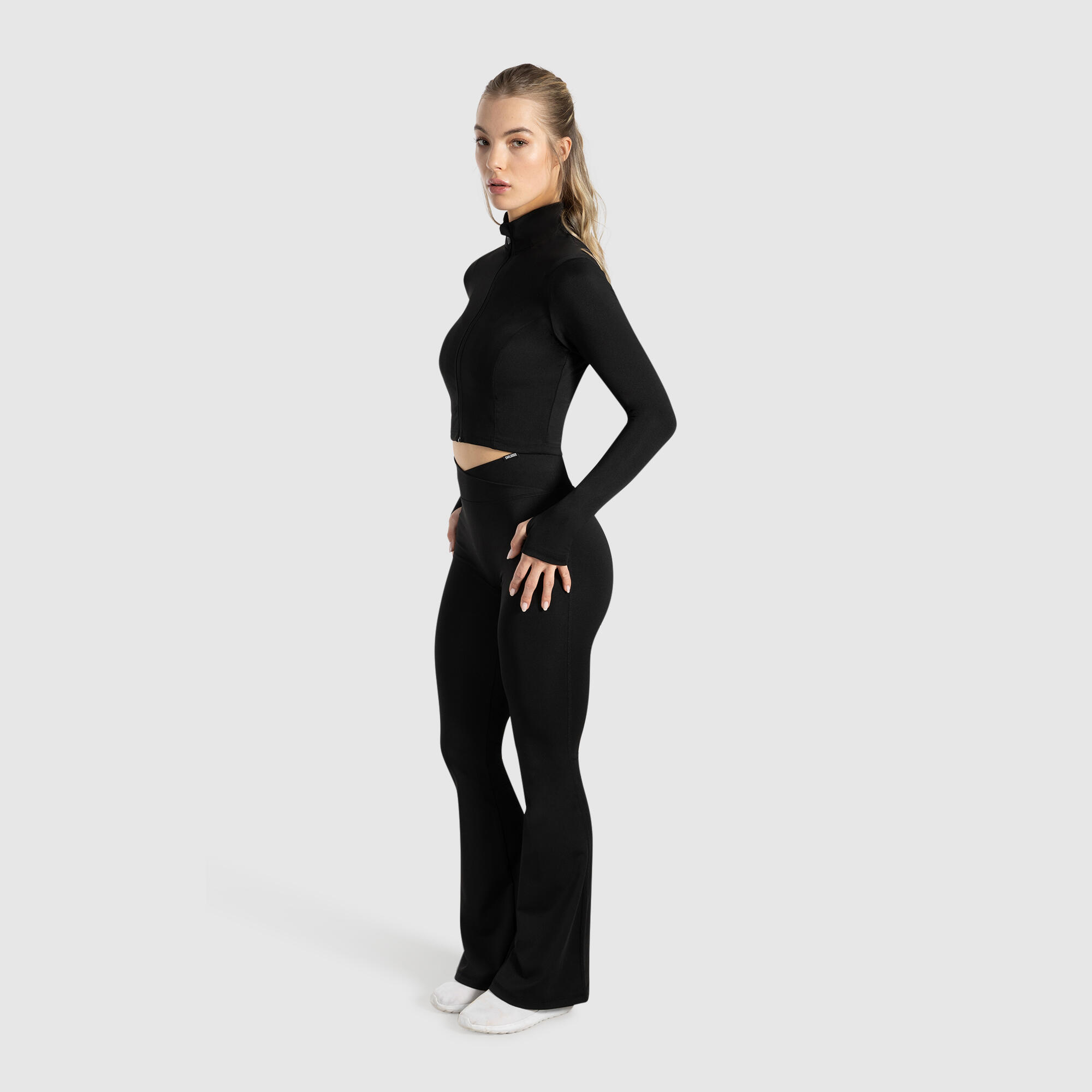 Damen Crop Jacke Nilai Schwarz 3/5