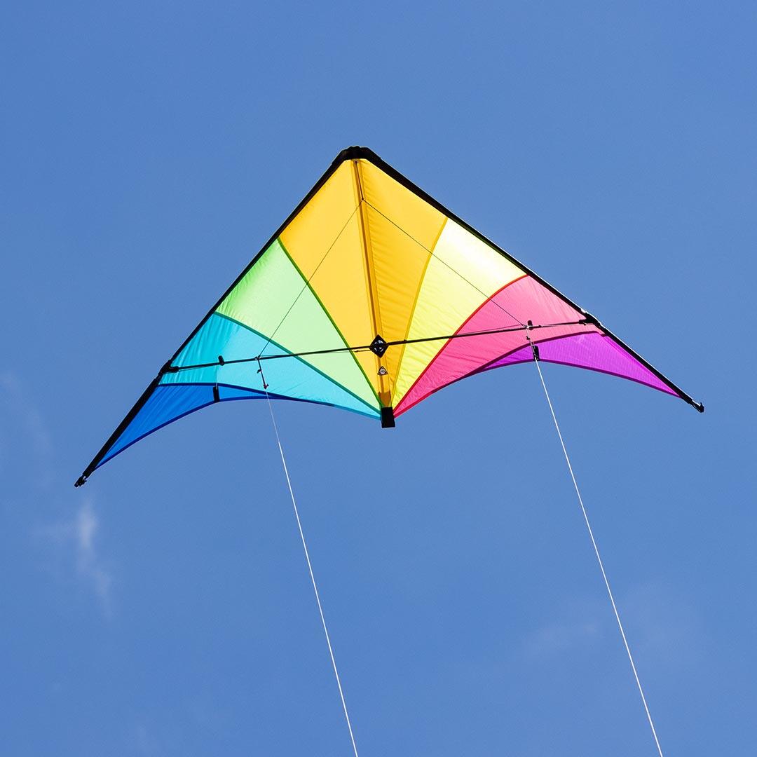 Pipa Acrobática HQ Delta Hawk Neon-Rainbow 116005 Arco-íris 146 x 72 cm 5/7