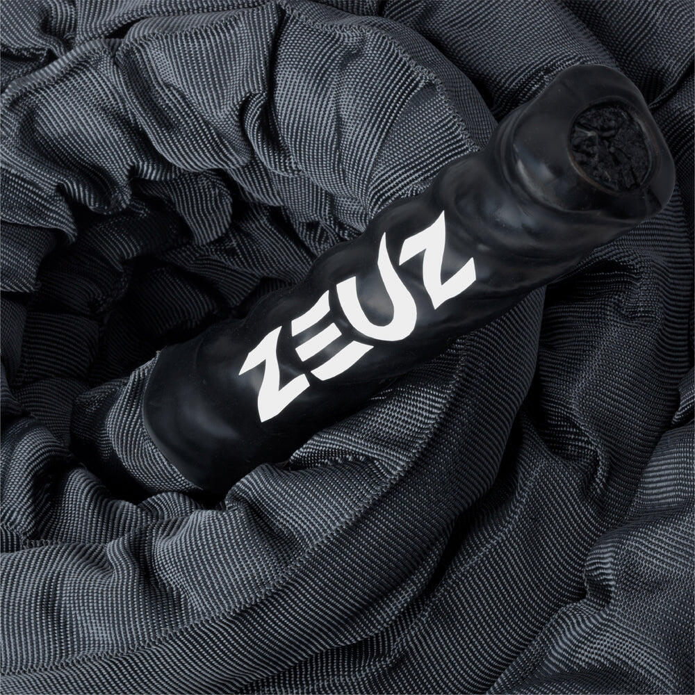 Corde de combat ZEUZ Premium de 9 mètres avec gaine en nylon et matériel de 2/7