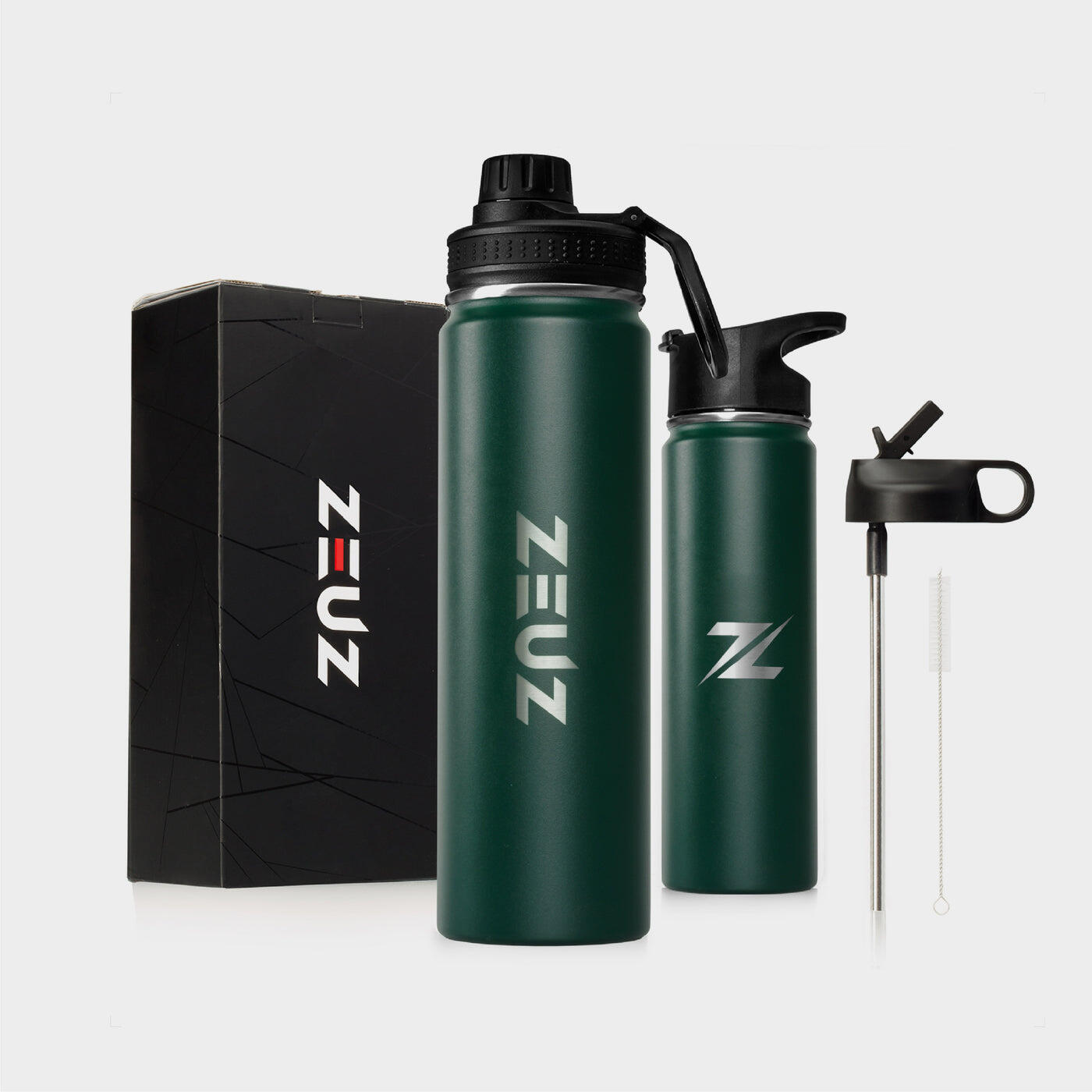 ZEUZ ZEUZ Premium RVS Thermosfles & Drinkfles - BPA Vrij – 700 ml - Mat Groen