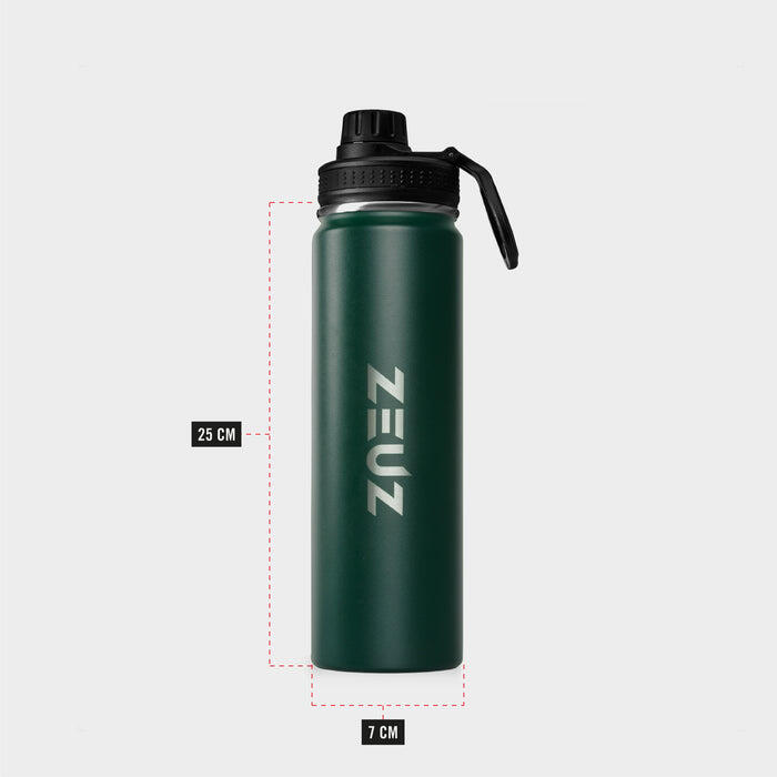 Bouteille isotherme ZEUZ Premium en acier inoxydable – 700 ml – Vert mat 2/7