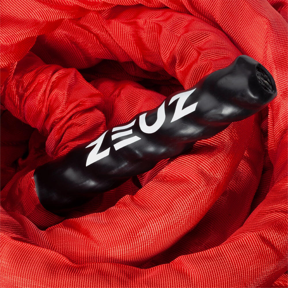 Corde de combat ZEUZ de 9 mètres avec matériel de fixation inclus – Rouge 2/7