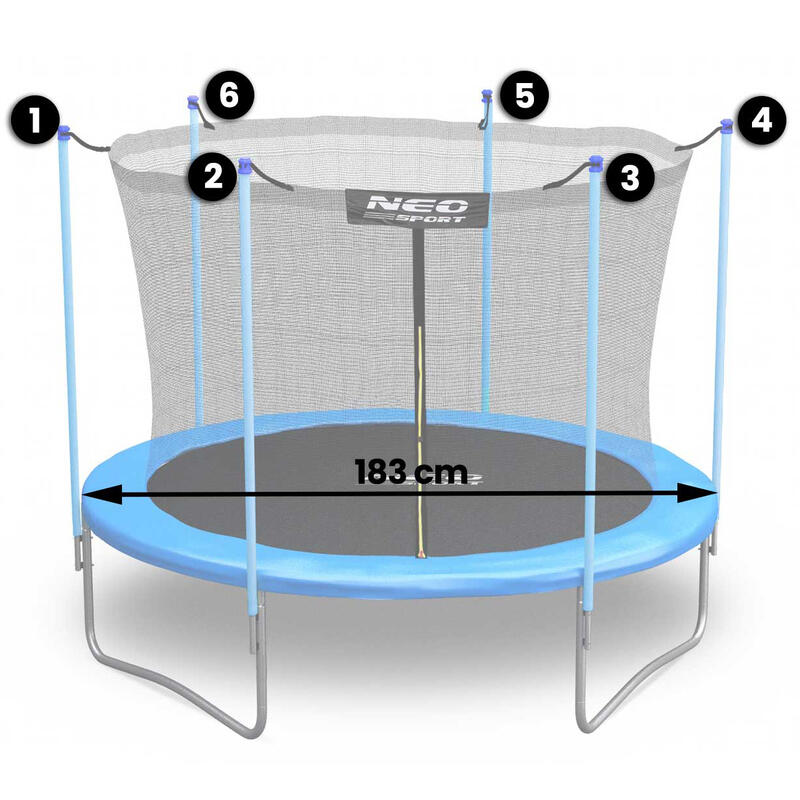 Siatka wewnętrzna do trampoliny ogrodowej Neo-Sport 6ft